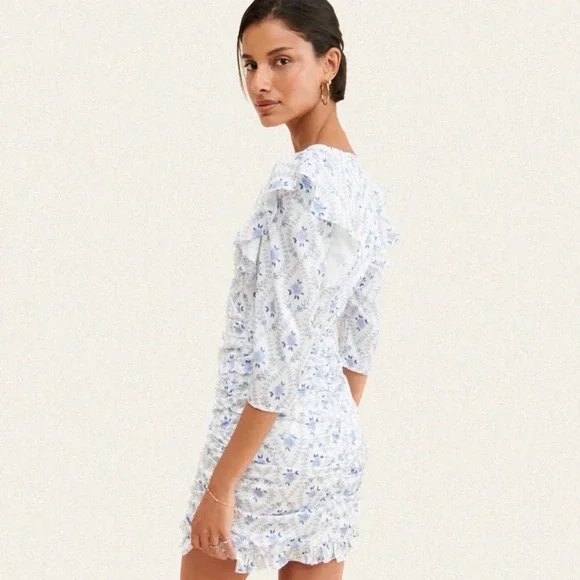 Glamorous Ruched  Ruffle Mini Dress - Picture 5 of 9